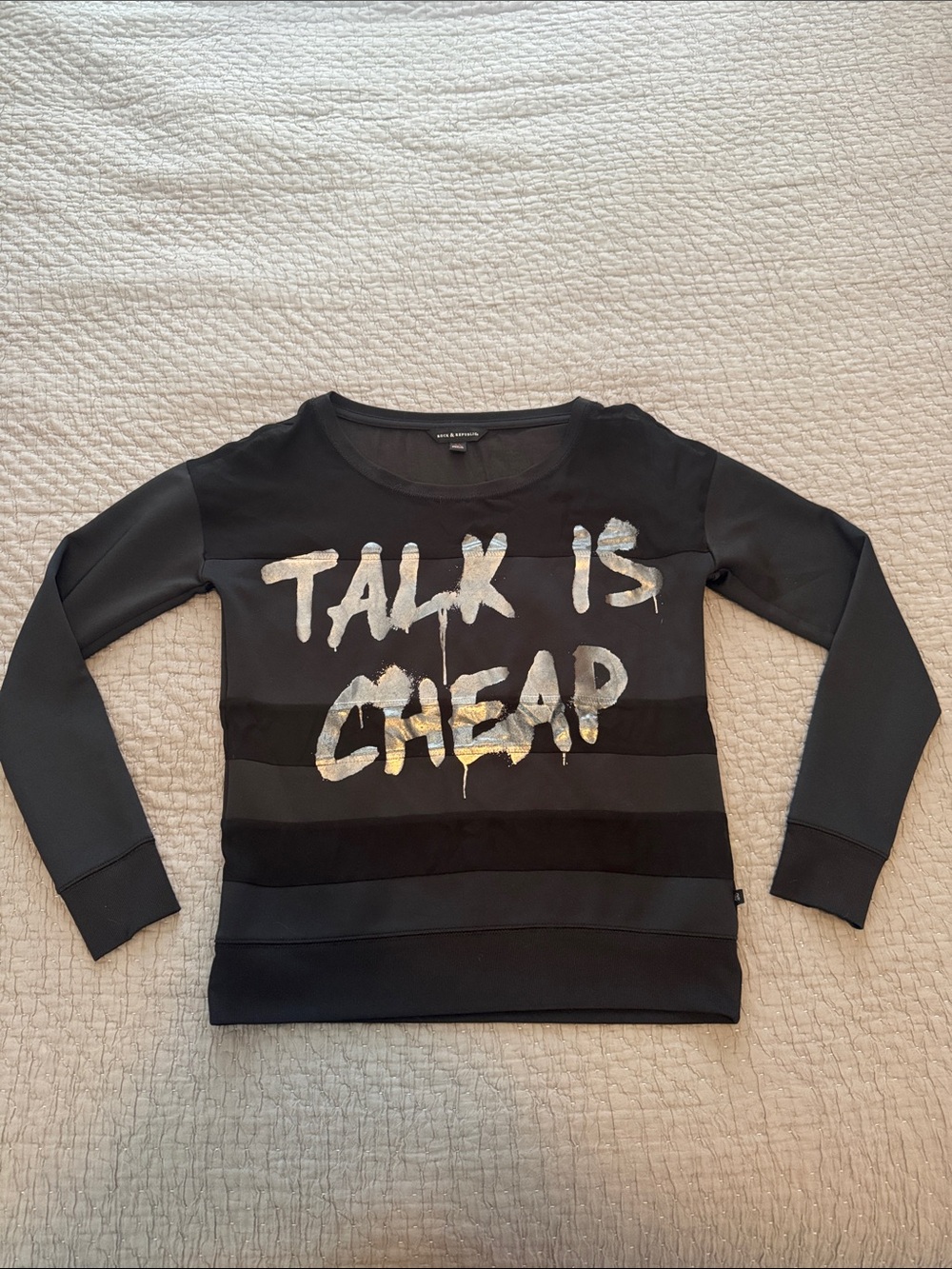 Rock & Republic Talk Is Cheap Long Sleeve Top